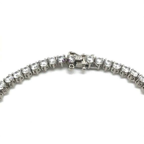 925 Sterling Silver CZ Round Cut Tennis Bracelet - Picture 3 of 5